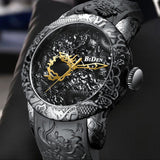 BIDEN Men Watches 3D Sculpture Dragon Creative Men Watches