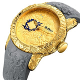 BIDEN Men Watches 3D Sculpture Dragon Creative Men Watches