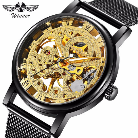 WINNER Classic Golden Mechanical Mens Watches